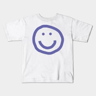 Very Peri Periwinkle Blue Line Minimal Smiley Face Color of the Year 2022 Kids T-Shirt